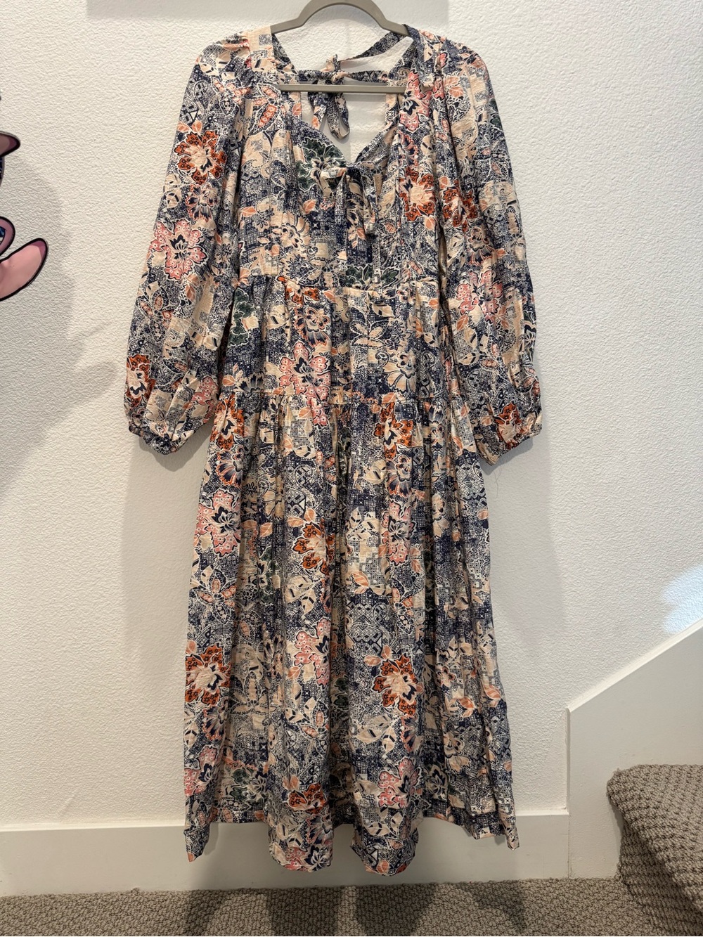 Moon River for Anthropologie tiered midi dress w/ multicolor floral print